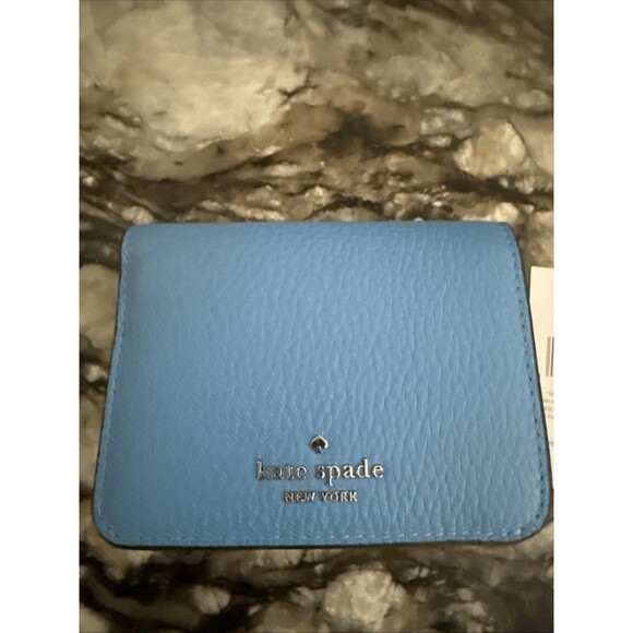 New Kate Spade Lena Small Bifold Wallet Tide Pool - Picture 7 of 7